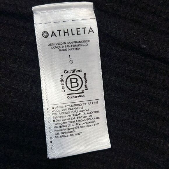 ATHLETA Black Azalea Wrap Sweater-L - Picture 9 of 10